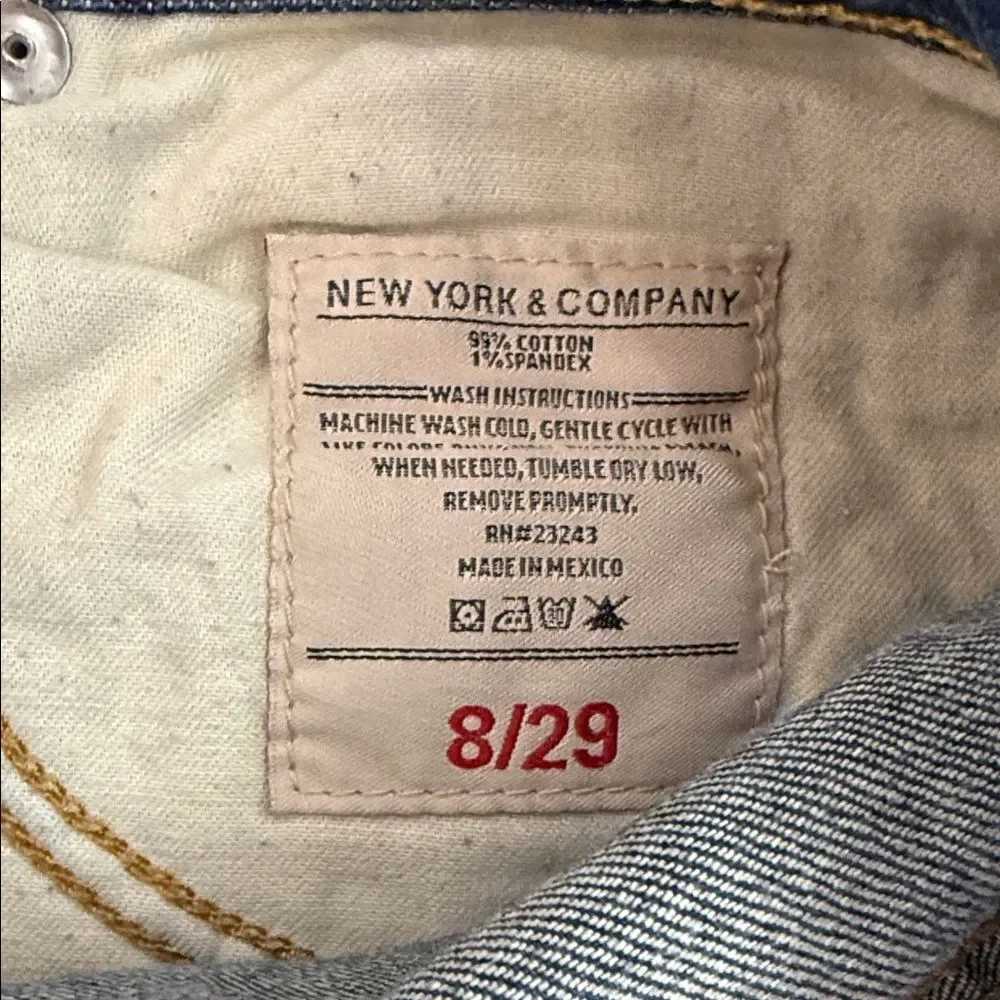 New York & Company Bootcut Jeans Dark Wash Raw Hem Size 8/29